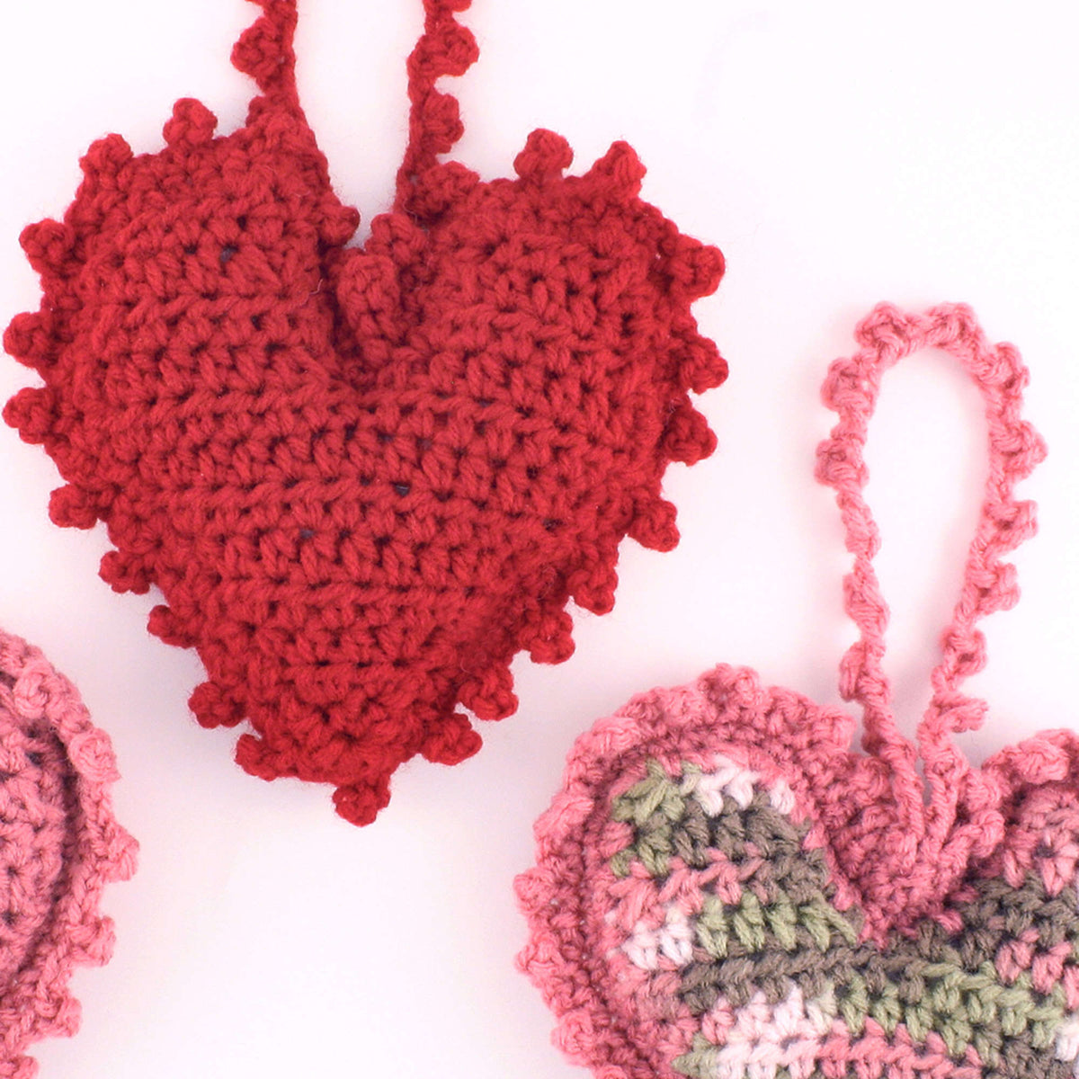 Crochet Heart Sachet made in Red Heart Super Saver Yarn