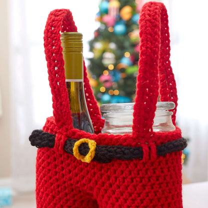 Red Heart Crochet Santa Pants Gift Holder Crochet Holder made in Red Heart Super Saver Yarn