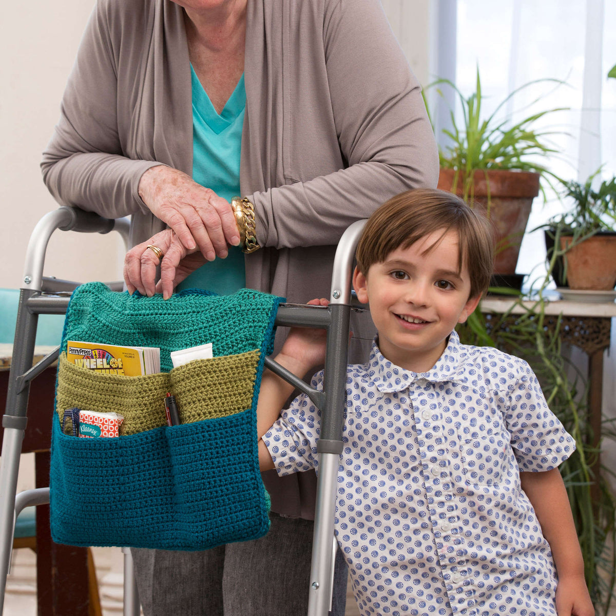 Crochet Organizer made in Red Heart Soft Yarn