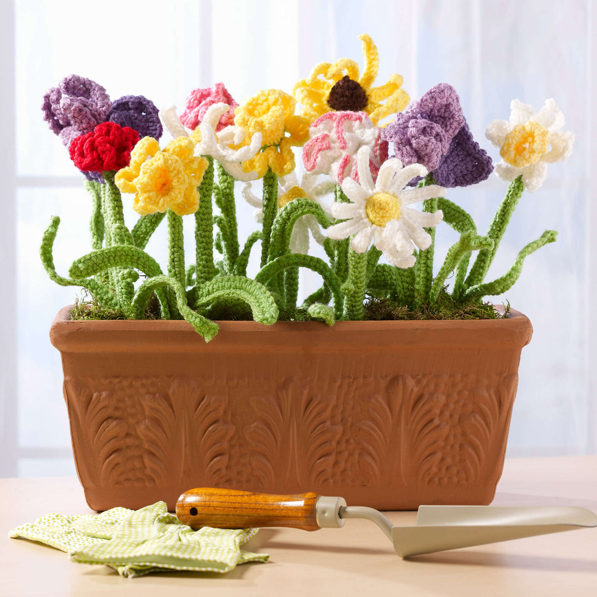 Crochet Bouquet made in Red Heart Super Saver Yarn