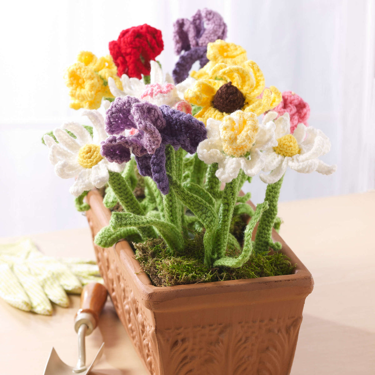 Crochet Bouquet made in Red Heart Super Saver Yarn