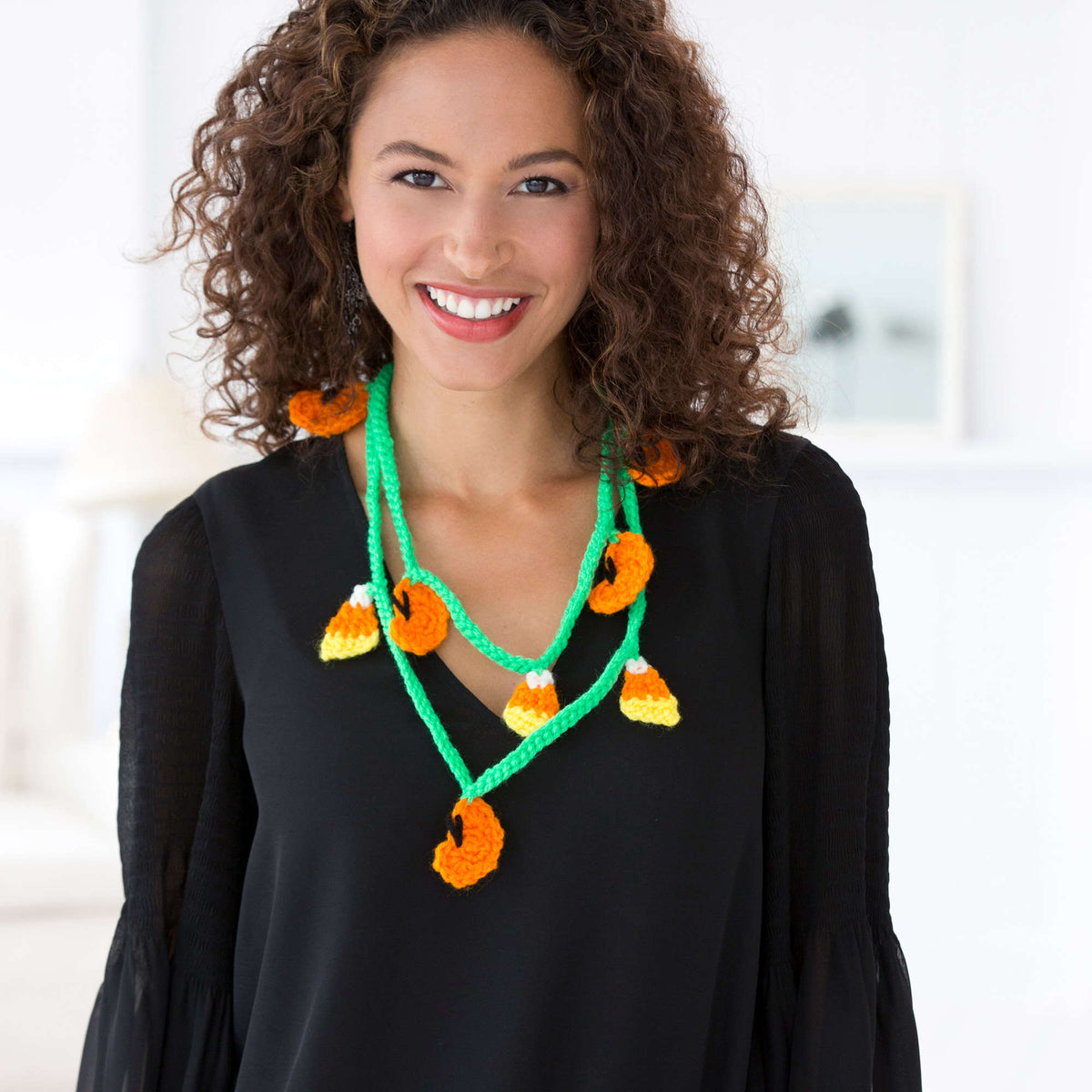 Crochet Necklace made in Red Heart Super Saver Yarn