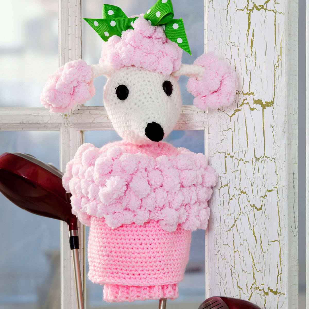 Crochet Dog Cover made in Red Heart Pomp-a-Doodle Yarn