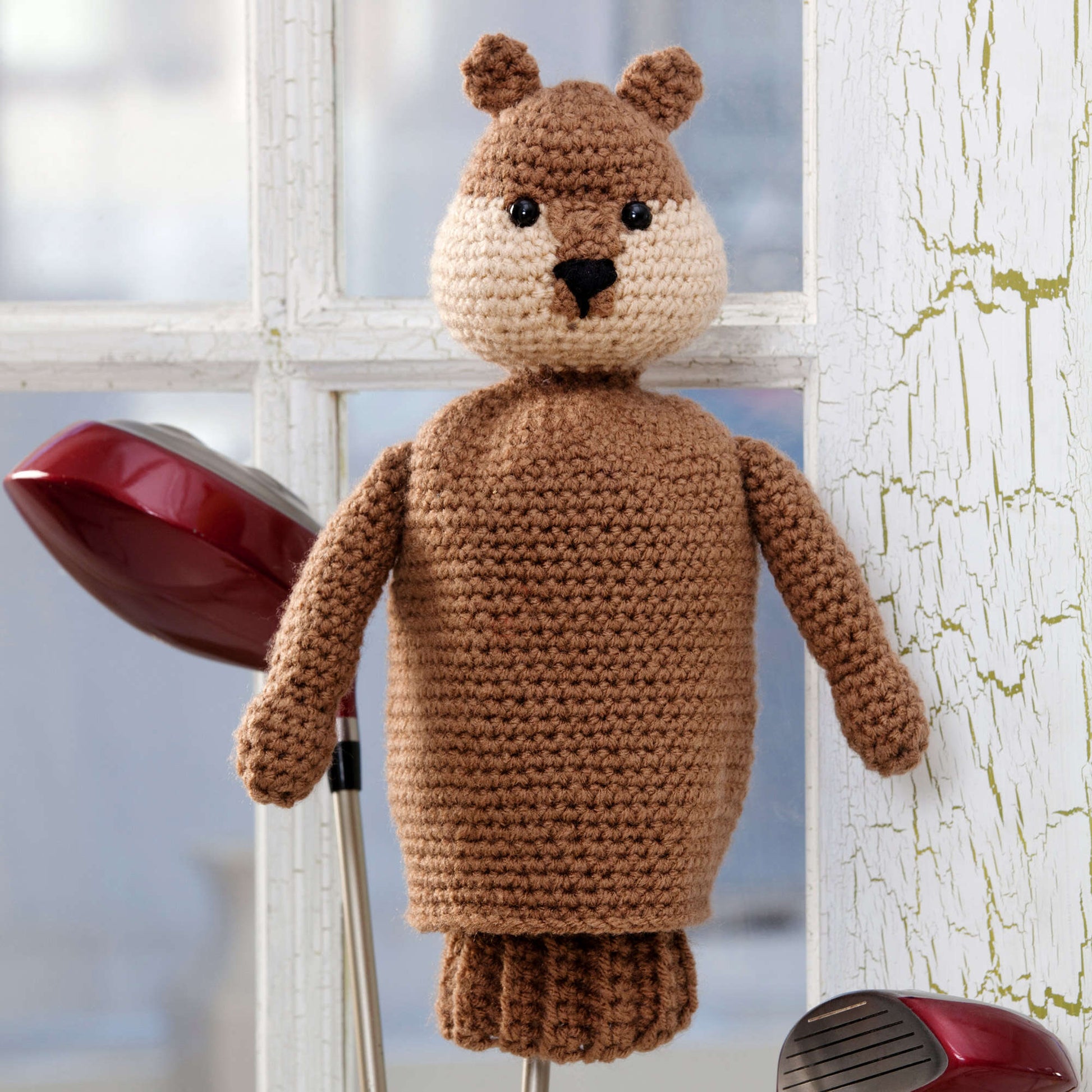 Free Red Heart Crochet Gopher Golf Club Cover Pattern
