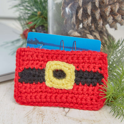 Red Heart Crochet Santa Gift Card Holder Crochet Holder made in Red Heart With Love Yarn