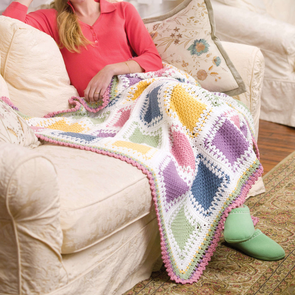 Crochet Throw made in Red Heart Super Saver Yarn