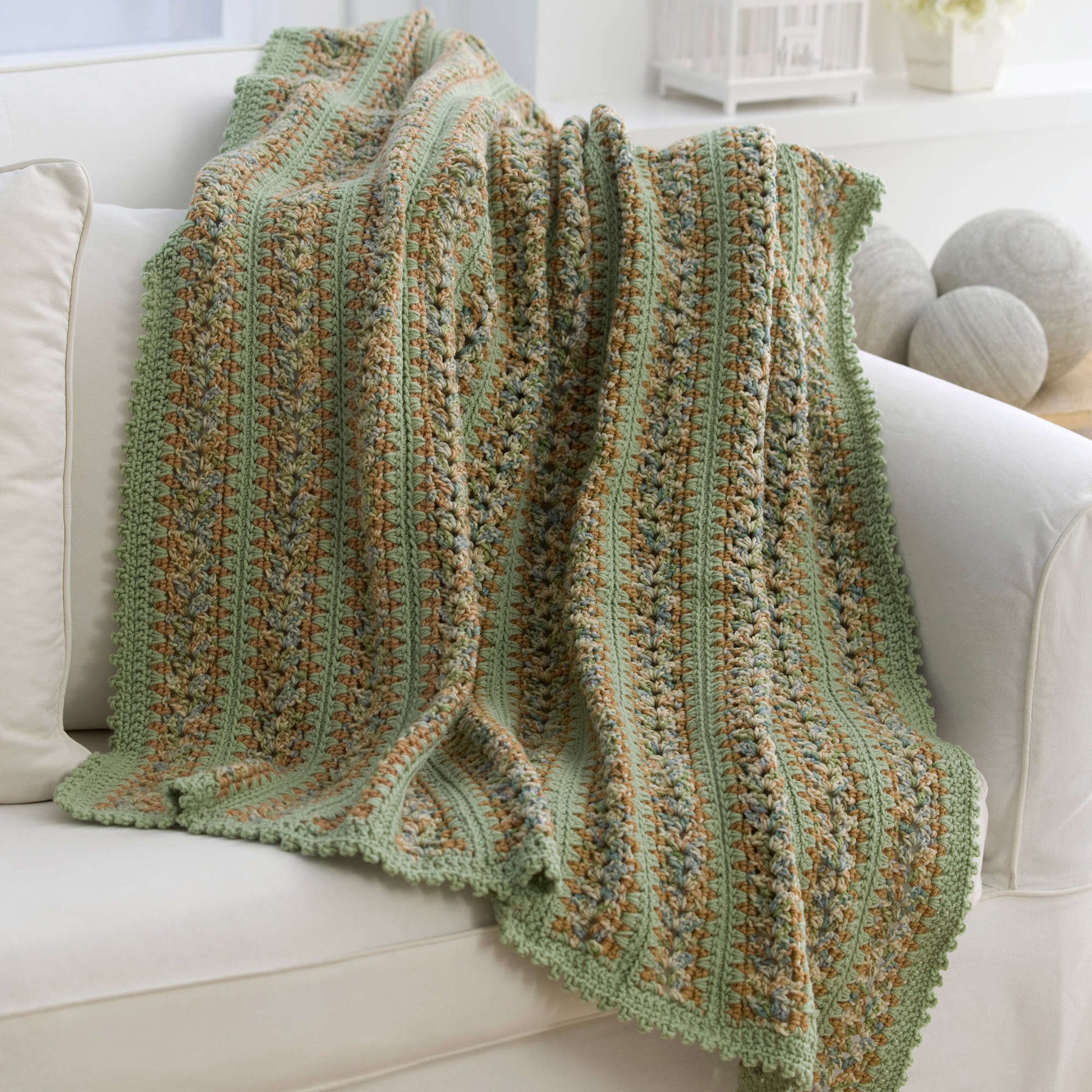 Free Red Heart Country Home Crochet Throw Pattern