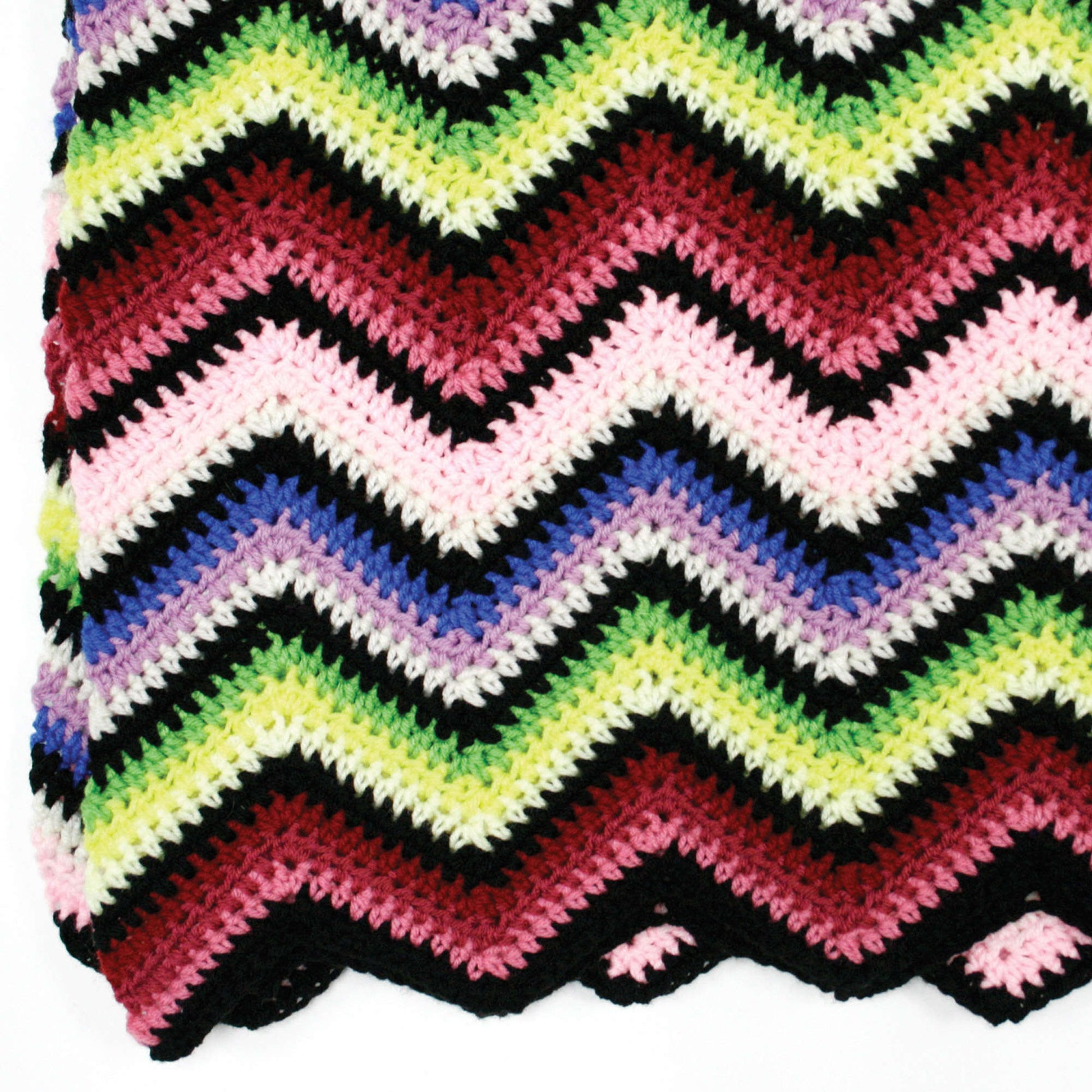 Free Red Heart Crochet Rainbow Ripple Afghan Pattern