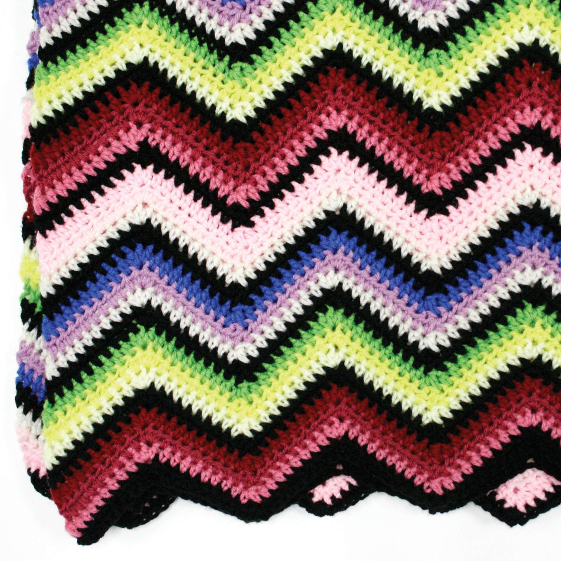 Free Easy Red Heart Rainbow Ripple Afghan Crochet Pattern | Yarnspirations
