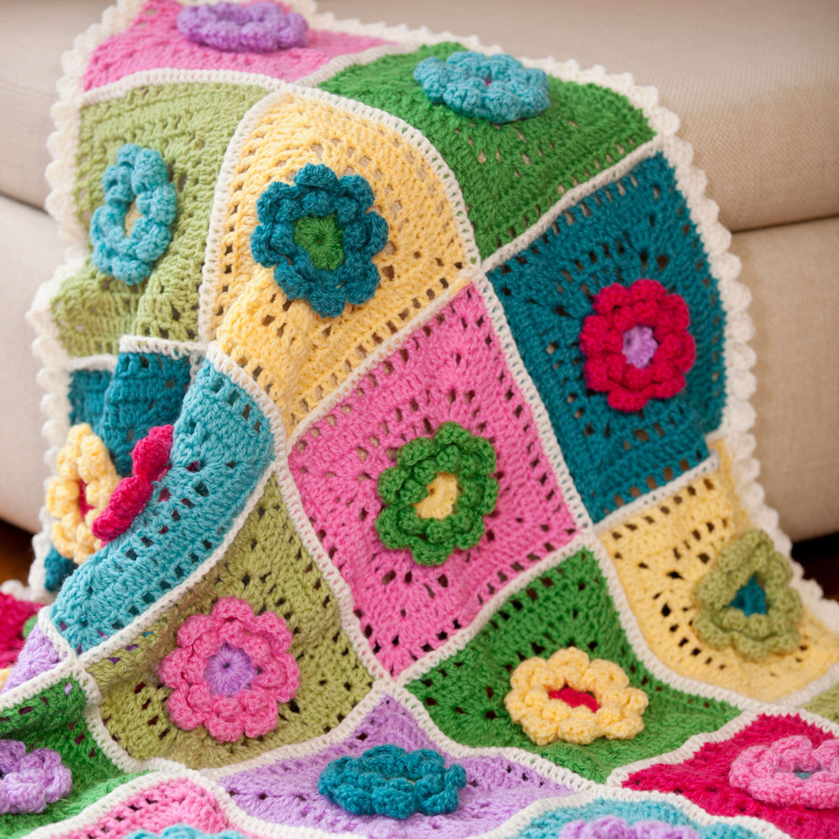 Crochet Blanket made in Red Heart Washable Ewe Yarn
