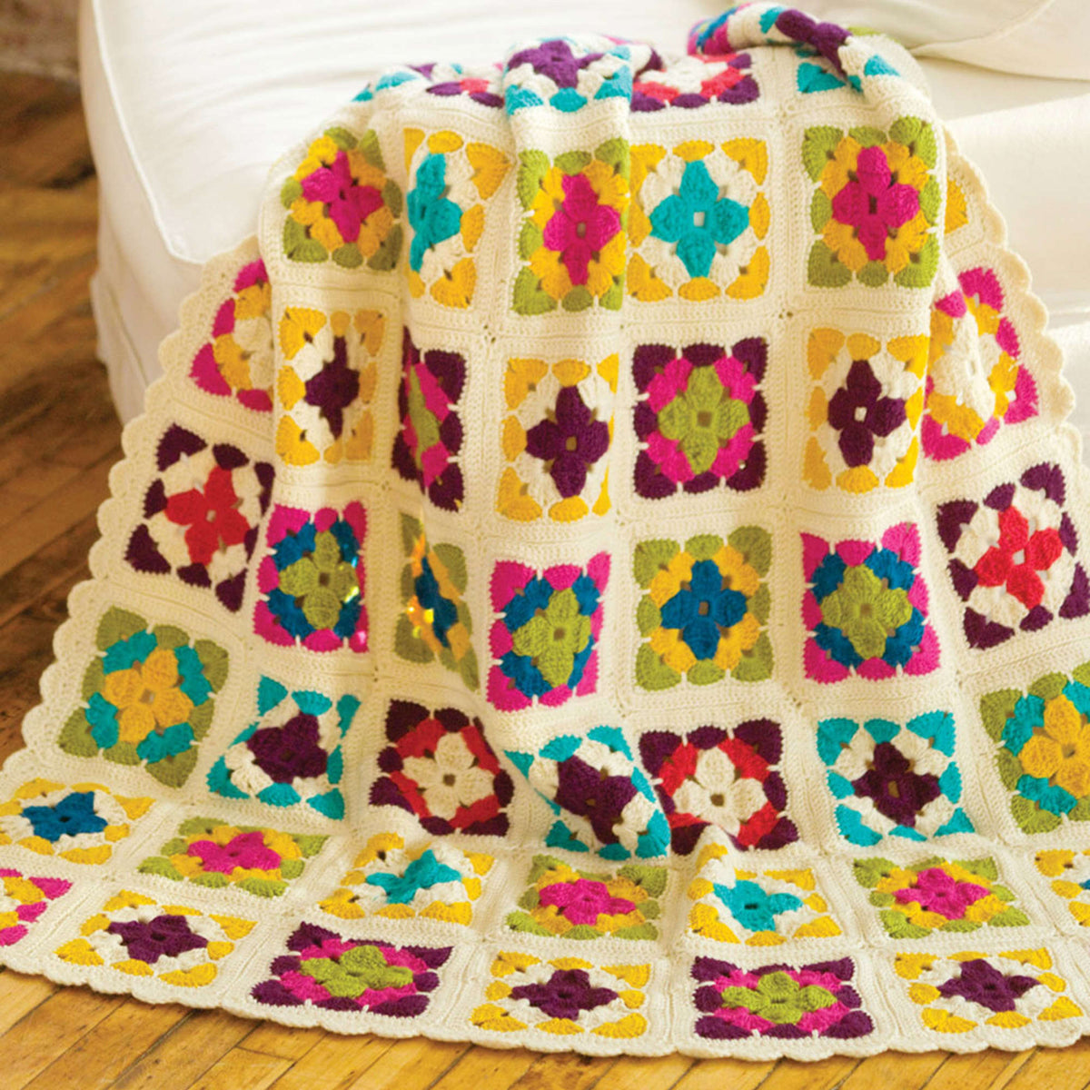 Crochet Throw made in Red Heart Full O' Sheep Yarn