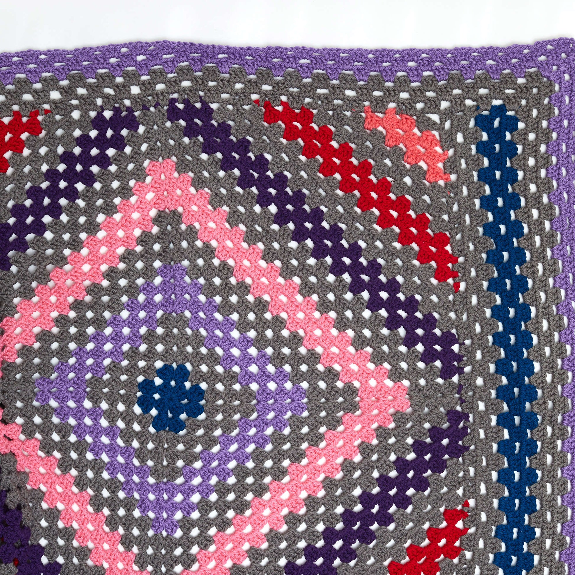 Free Red Heart Diamond In The Rough Crochet Throw Pattern