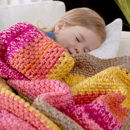 Red Heart Crochet Bright Stripes Reversible Throw Crochet Throw made in Red Heart With Love Yarn