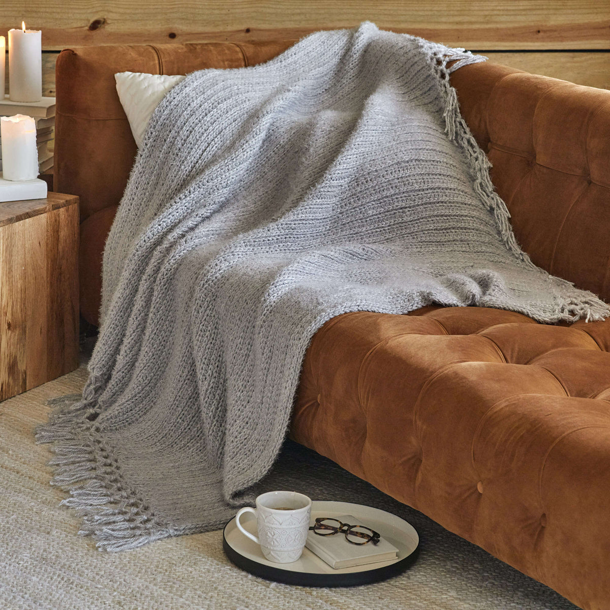 Crochet Throw made in Red Heart Hygge Yarn