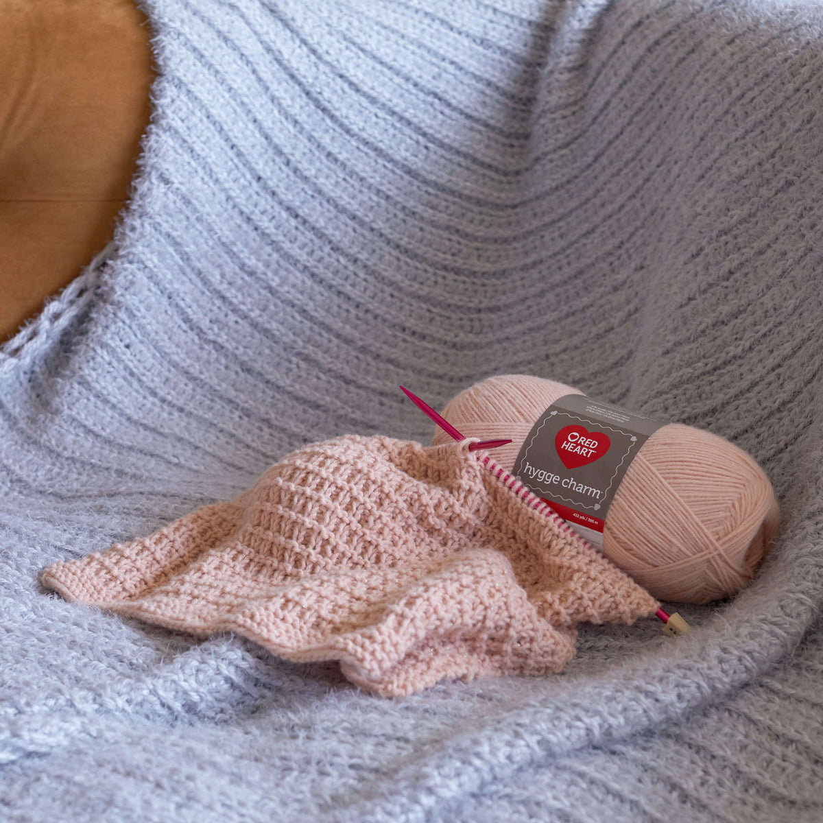 Crochet Throw made in Red Heart Hygge Yarn