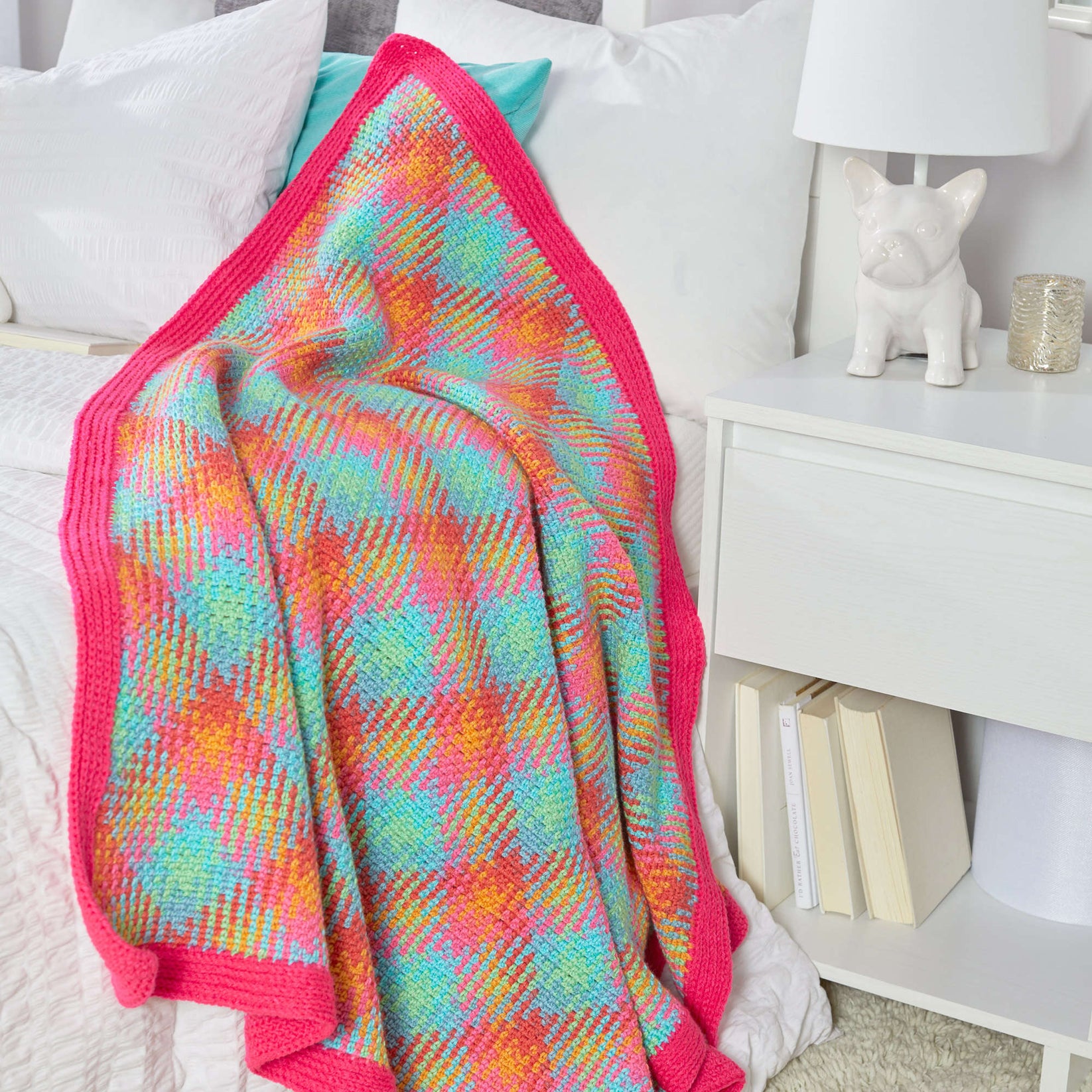 Free Red Heart Happy Planned Pooling Crochet Blanket Pattern