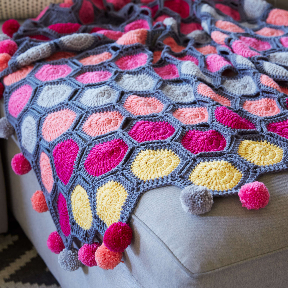 Crochet Throw made in Red Heart Chic Sheep Yarn
