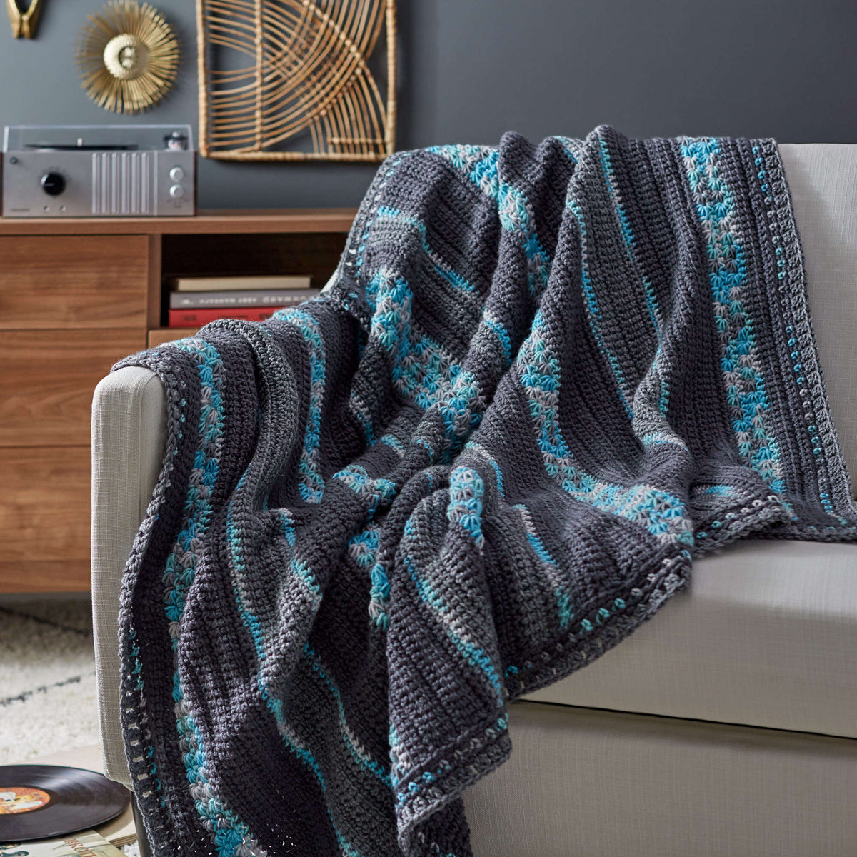 Crochet Throw made in Red Heart Super Saver Yarn