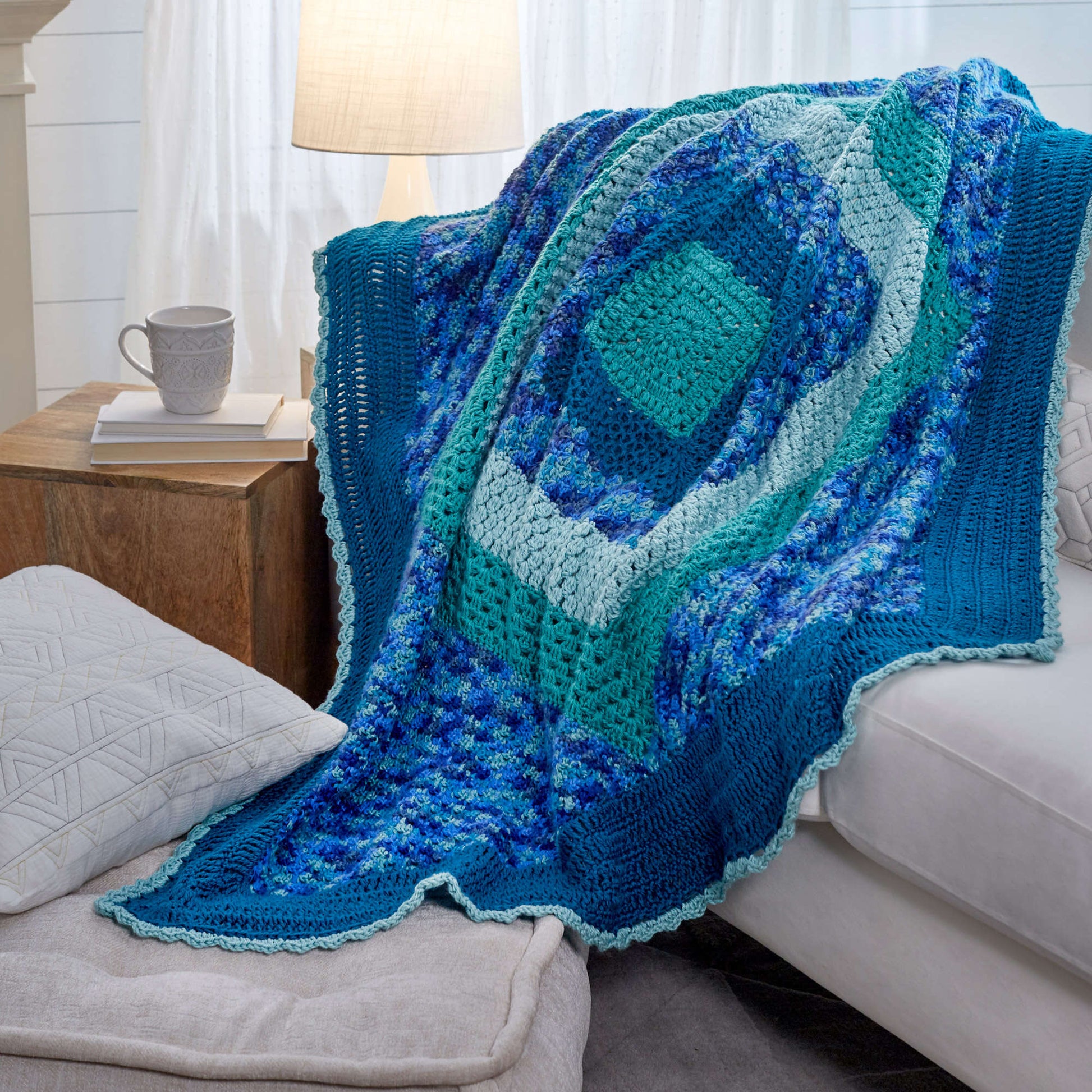 Red Heart Crochet Sea Glass Throw