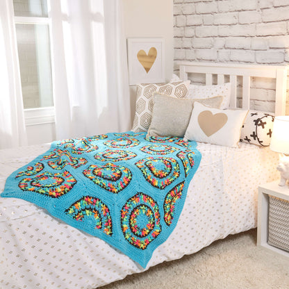 Red Heart Crochet Retrospective Throw Crochet Throw made in Red Heart Super Saver Jumbo Yarn