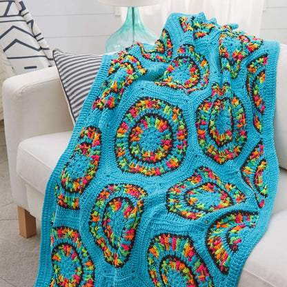 Red Heart Crochet Retrospective Throw Crochet Throw made in Red Heart Super Saver Jumbo Yarn