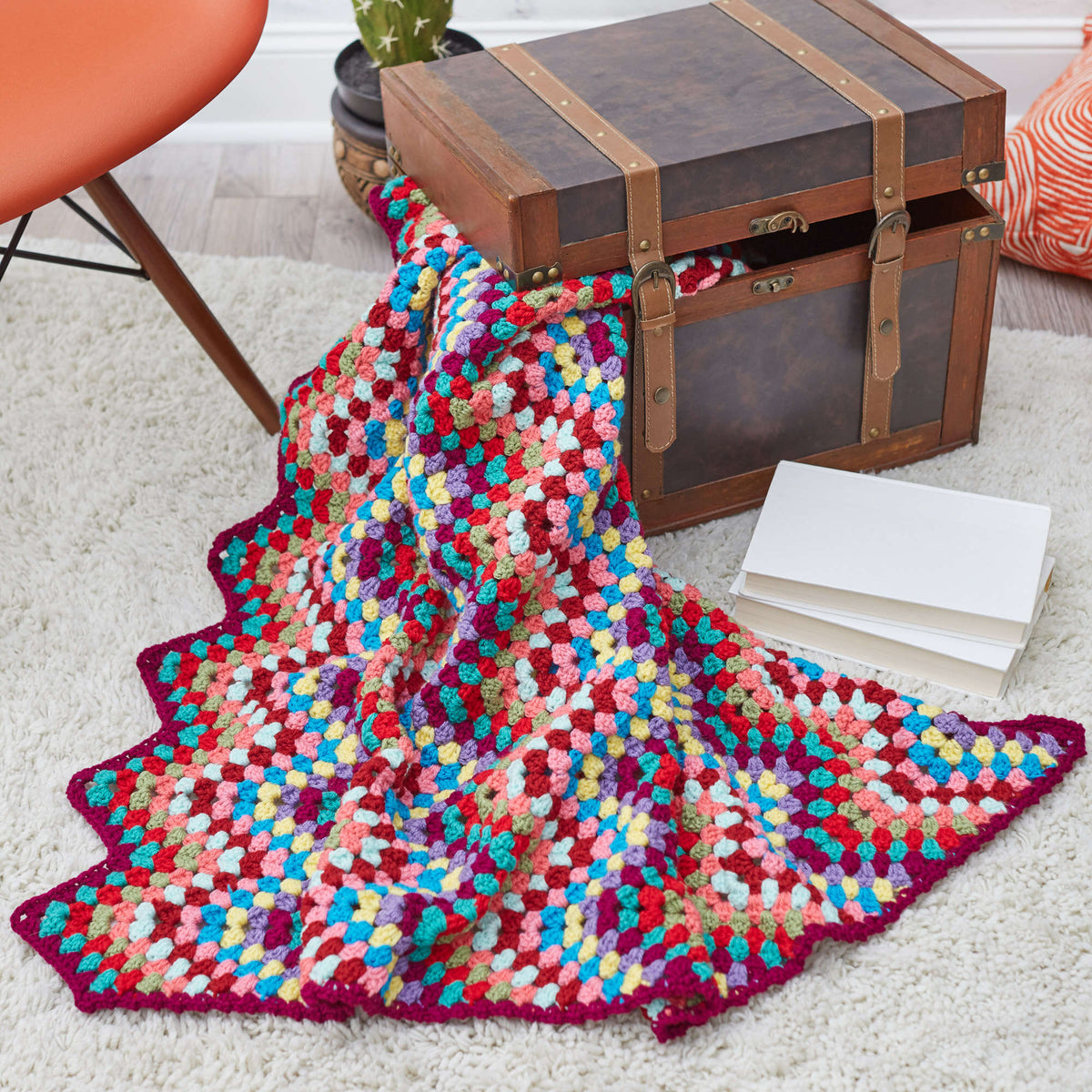 Crochet Throw made in Red Heart With Love Yarn