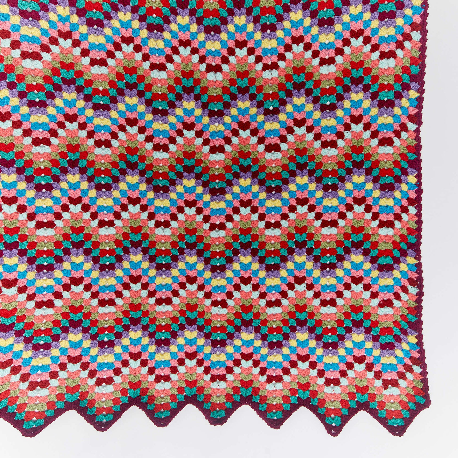 Free Red Heart Crochet Throw-back Granny Chevron Pattern