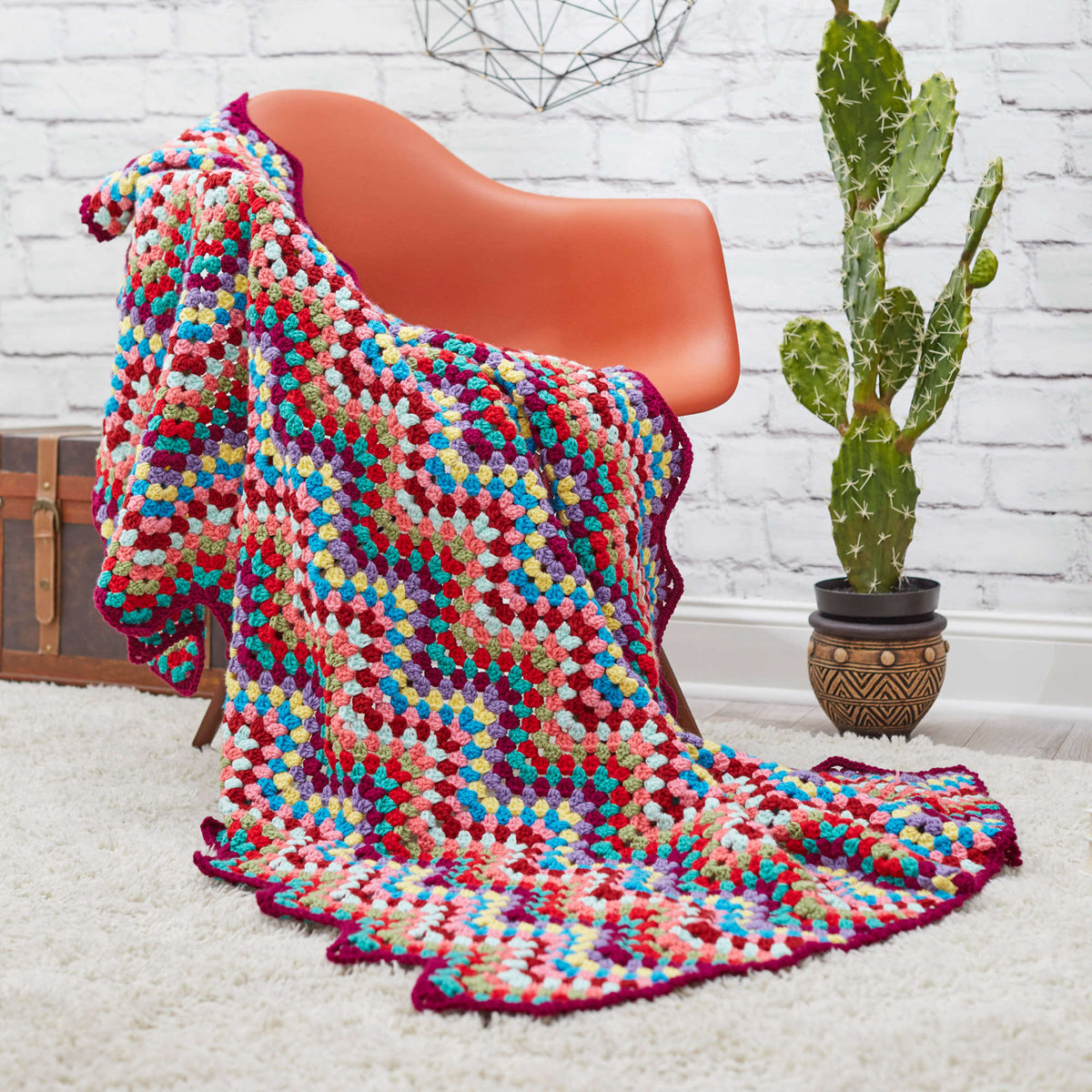 Crochet Throw made in Red Heart With Love Yarn