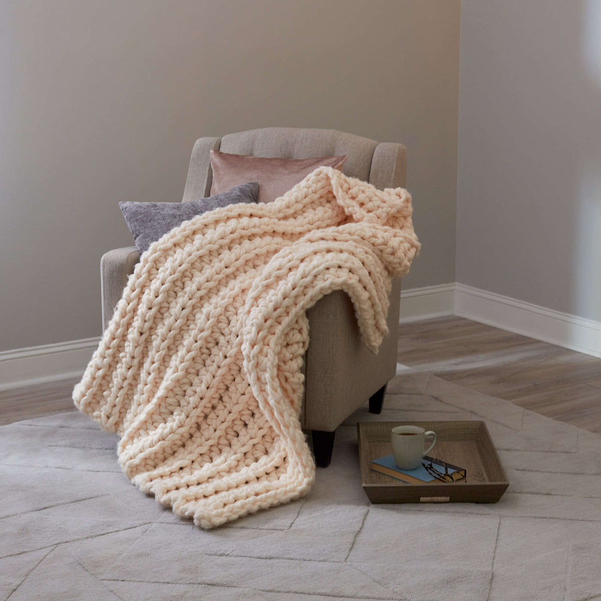 Crochet Throw made in Red Heart Irresistible Yarn