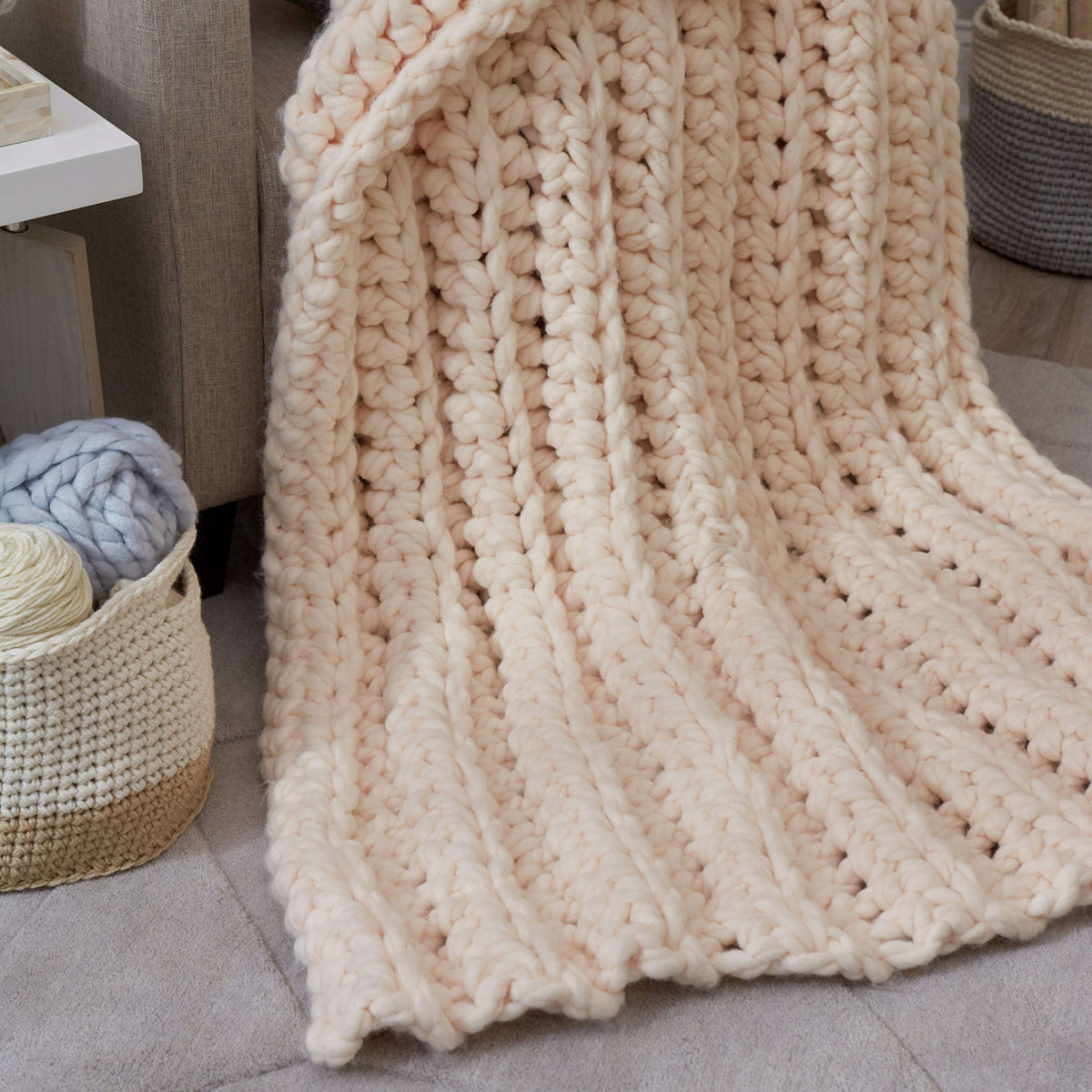 Crochet Throw made in Red Heart Irresistible Yarn