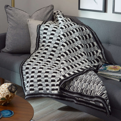 Red Heart Crochet Urban Optics Throw Crochet Throw made in Red Heart Super Saver Yarn