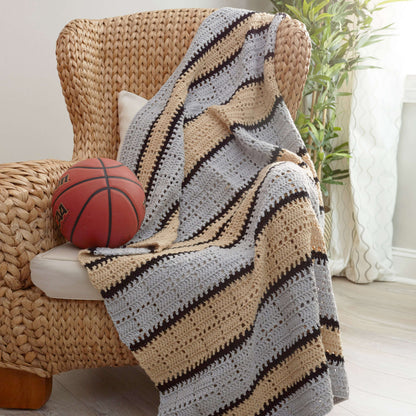 Red Heart Squares in Stripes Throw Crochet Throw made in Red Heart Classic Yarn