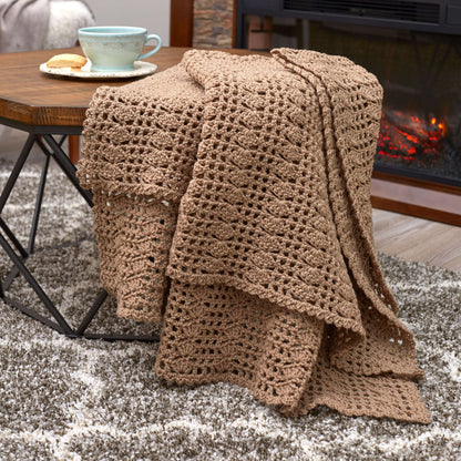 Red Heart Crochet Sentimental Shells Throw Crochet Throw made in Red Heart Comfort Yarn