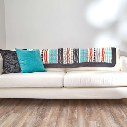 Red Heart Crochet Inspired Stripe Throw Crochet Throw made in Red Heart Super Saver Yarn