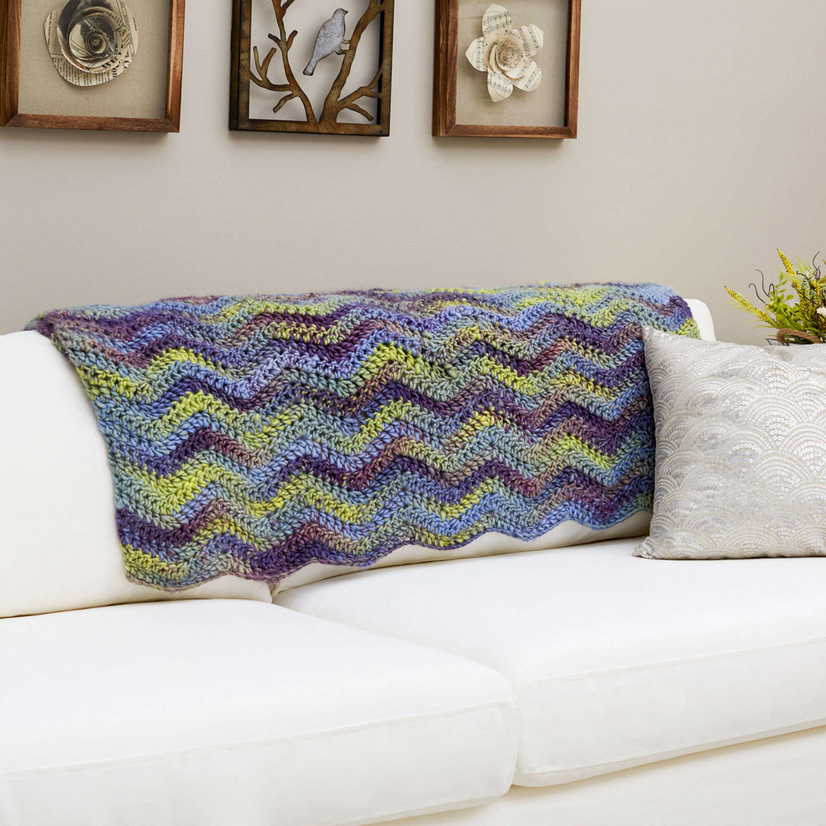 Crochet Throw made in Red Heart Evermore Yarn