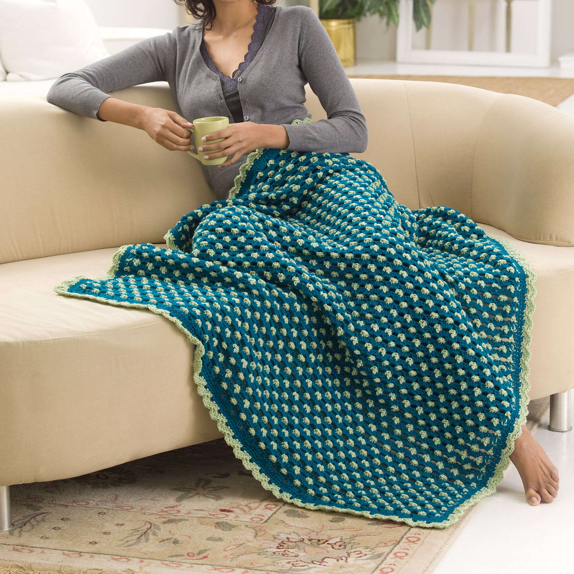 Free Red Heart Let's Relax Throw Pattern