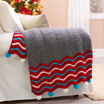 Red Heart Crochet Dashing Holiday Throw Crochet Throw made in Red Heart Super Saver Yarn