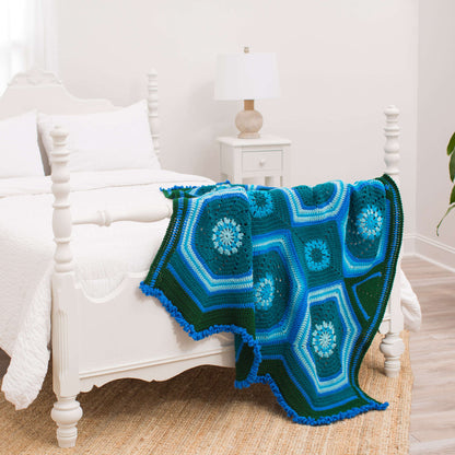 Red Heart Crochet Moody Blues Throw Crochet Throw made in Red Heart Super Saver Yarn