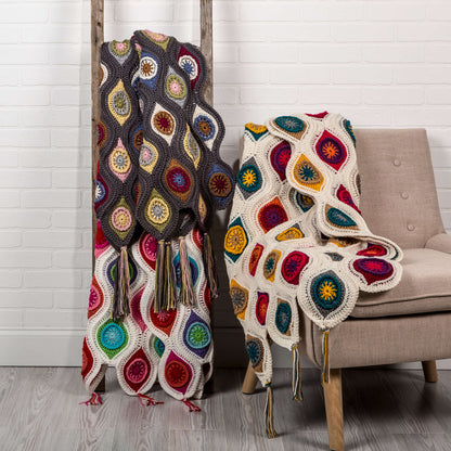 Red Heart Crochet Tranquil Retro Throw Crochet Throw made in Red Heart Soft Yarn