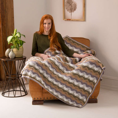 Red Heart Crochet Unexpected Waves Throw Crochet Throw made in Red Heart Comfort Yarn