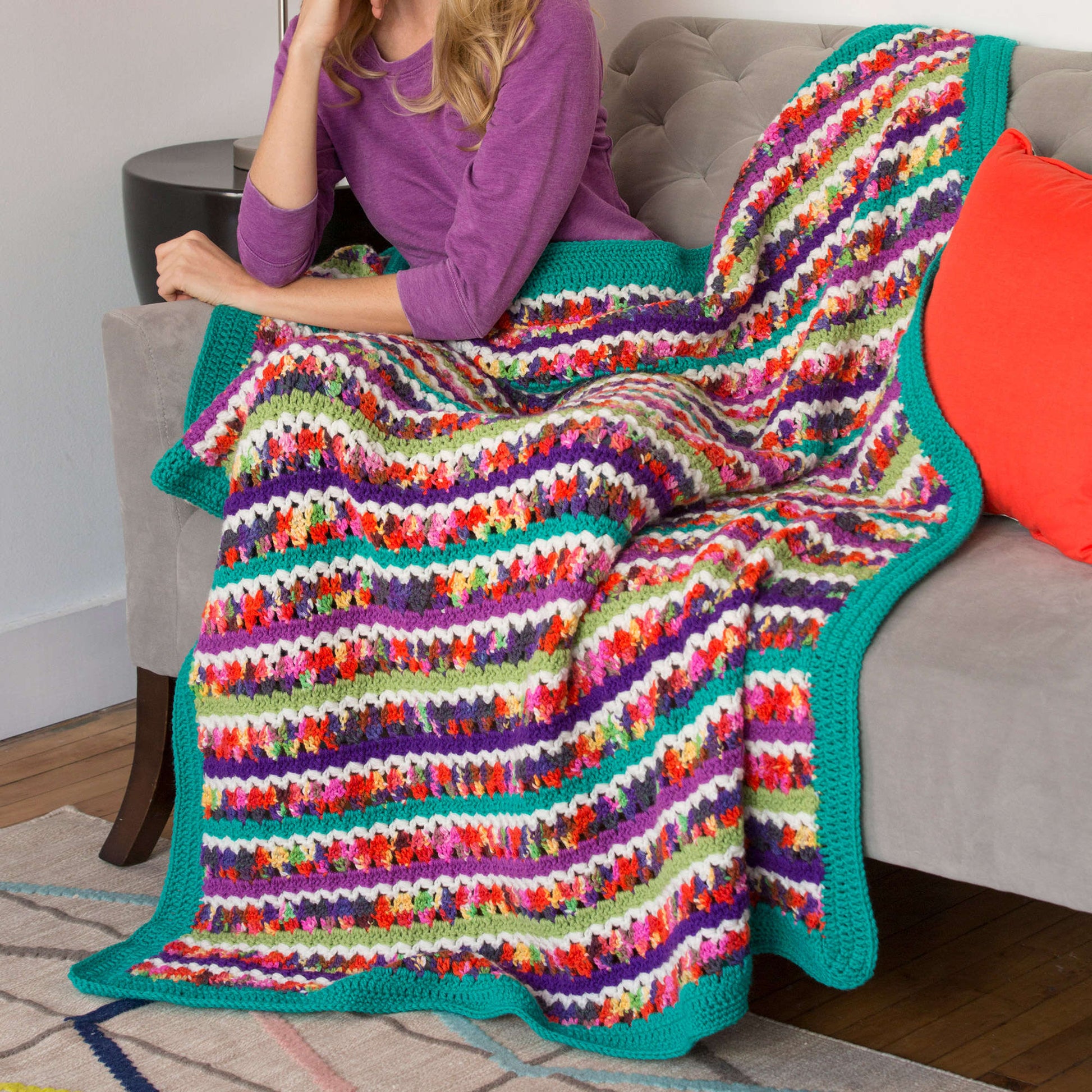 Red Heart Crochet Butterfly Throw