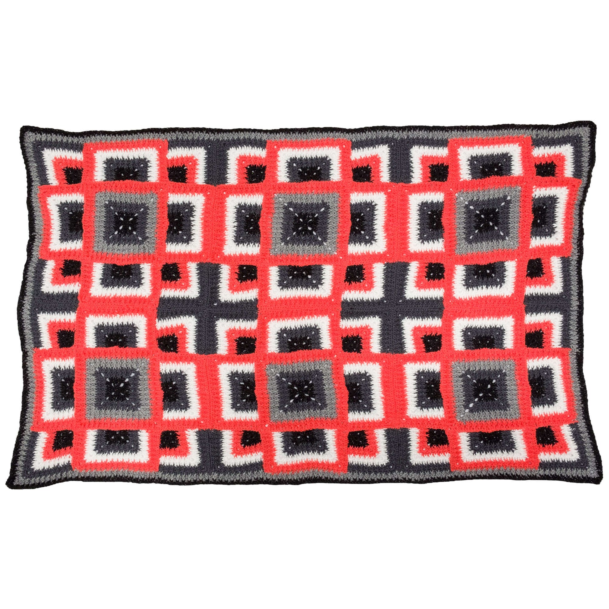 Free Red Heart Crochet Dynamic Squares Throw Pattern