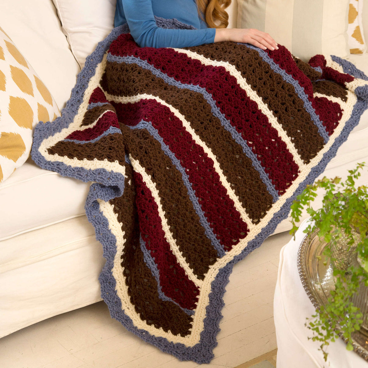 Crochet Throw made in Red Heart Comfort Chunky Yarn
