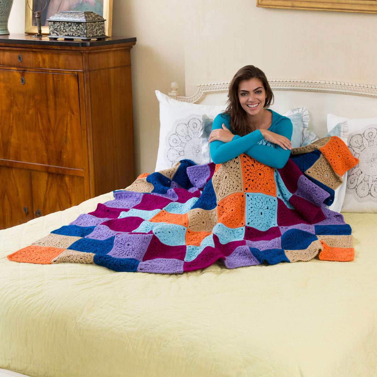 Crochet Throw made in Red Heart With Love Yarn