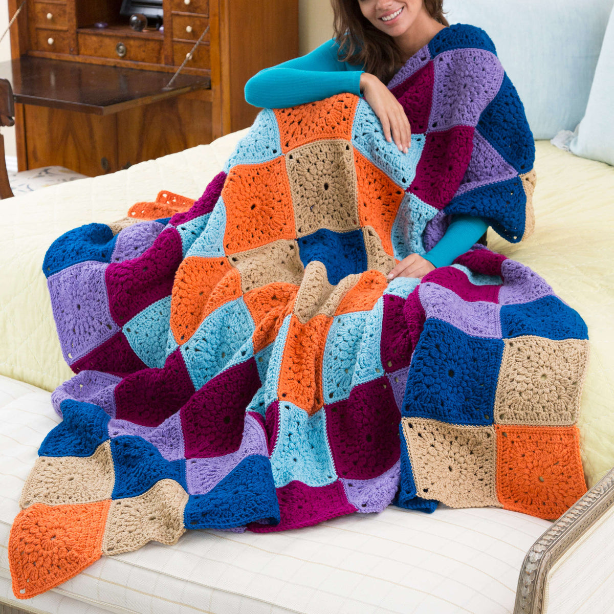 Crochet Throw made in Red Heart With Love Yarn