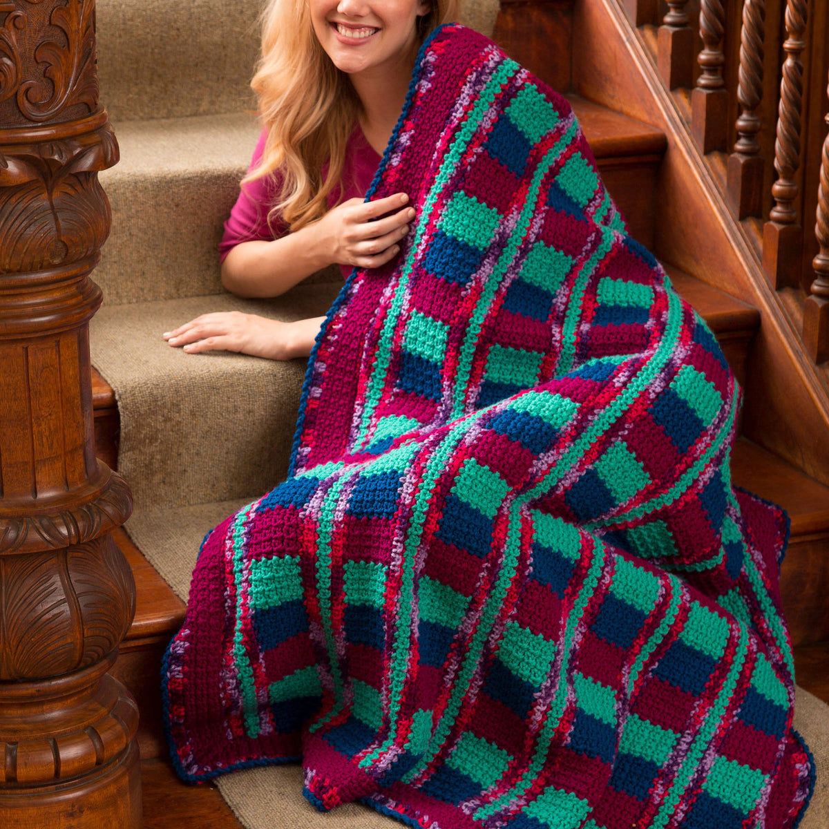 Crochet Throw made in Red Heart With Love Yarn