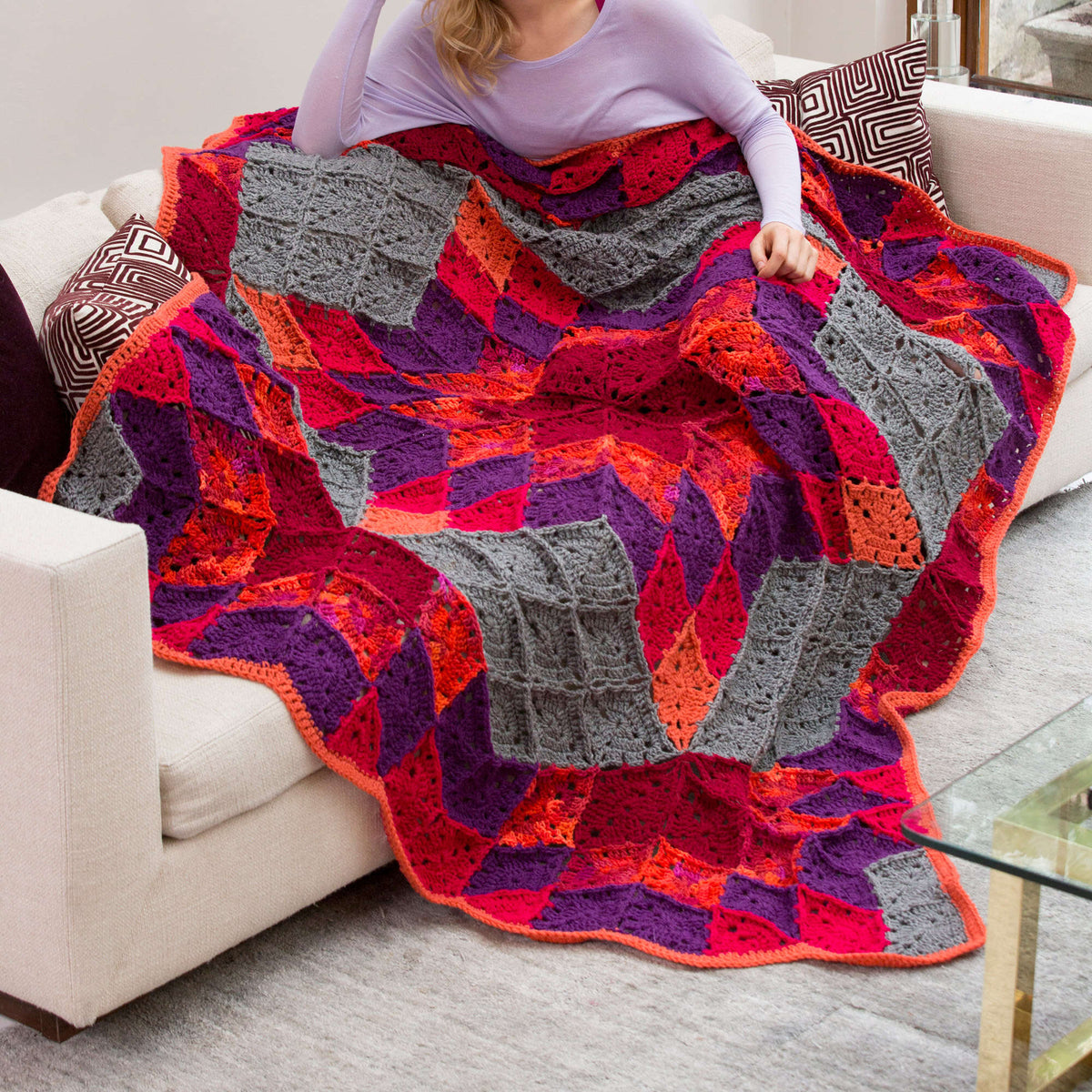 Crochet Throw made in Red Heart Super Saver Yarn