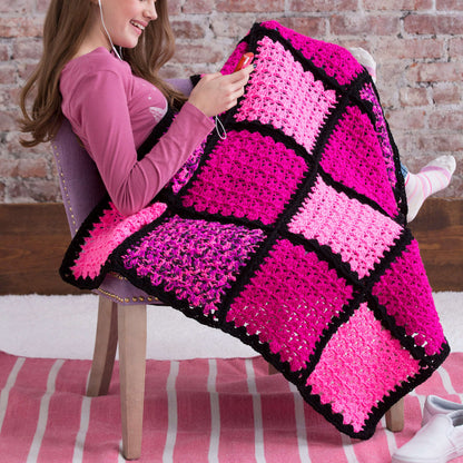 Red Heart I Love Pink Crochet Blanket Crochet Blanket made in Red Heart Super Saver Yarn