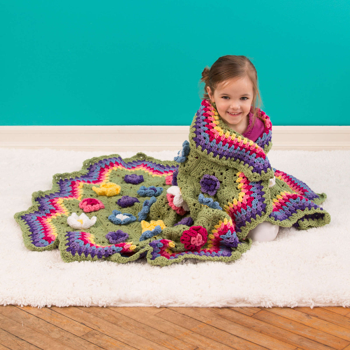 Crochet Throw made in Red Heart With Love Yarn