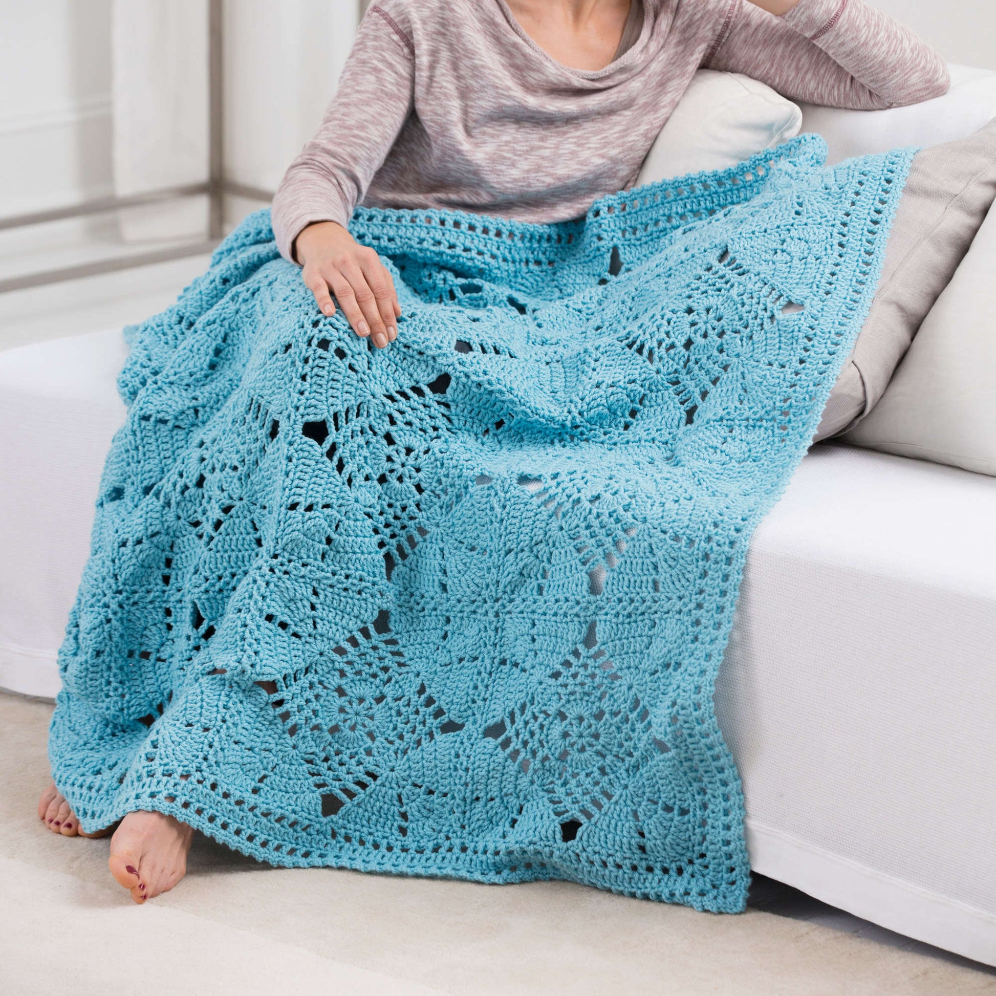 Free Red Heart Crochet April Showers Throw Pattern